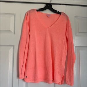Women's Lilly Pulitzer V-Neck Coral Sweater - Size M